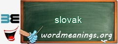 WordMeaning blackboard for slovak